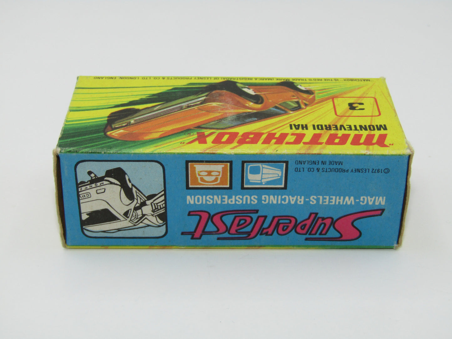 Matchbox Superfast 3B Monteverdi Hai, No Label YELLOW Interior