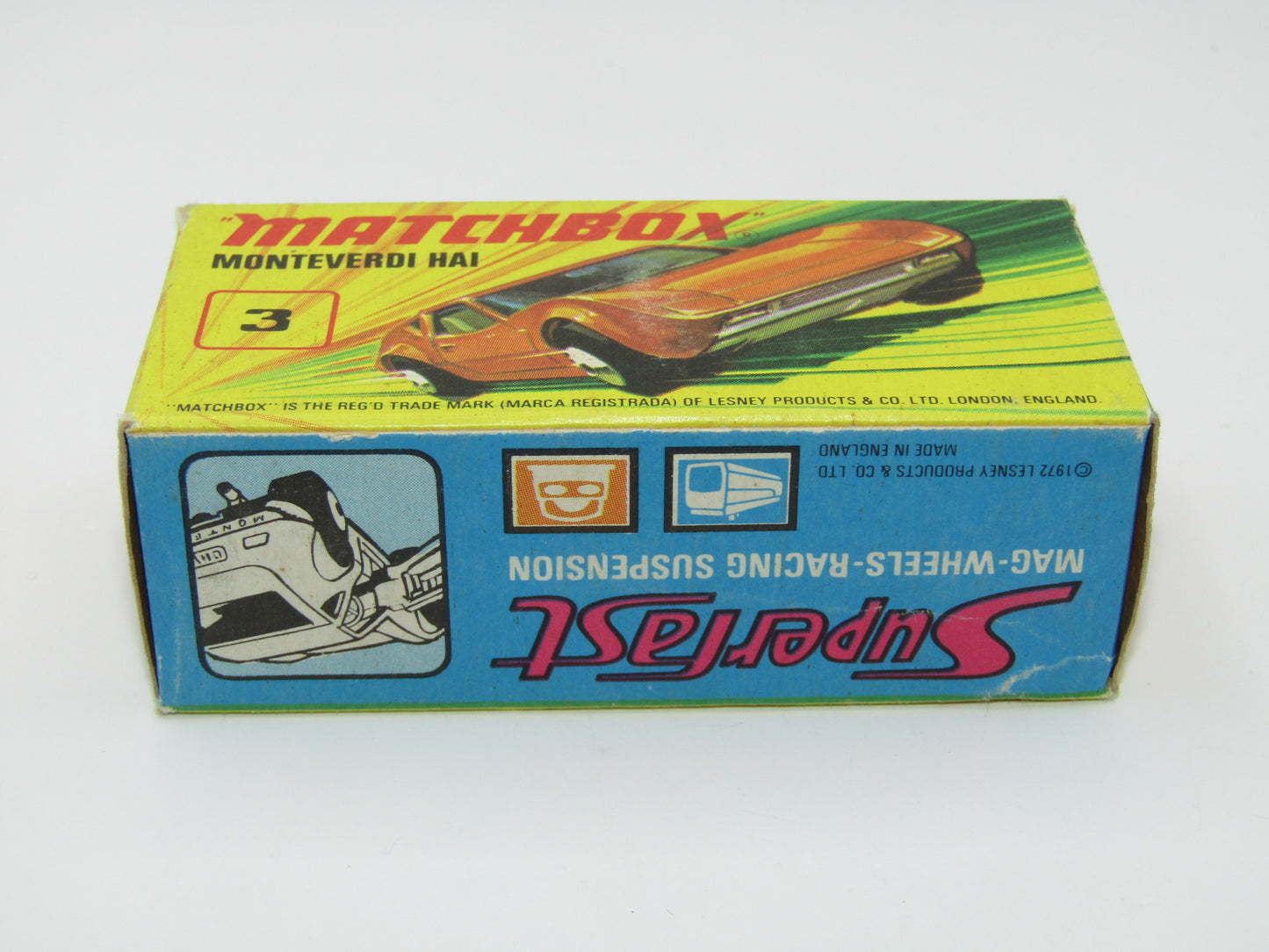 Matchbox Superfast 3B Monteverdi Hai, No Label YELLOW Interior