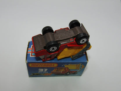 Matchbox Superfast No 37C Skip Truck Red METALLIC BROWN Base