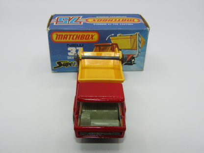 Matchbox Superfast No 37C Skip Truck Red METALLIC BROWN Base