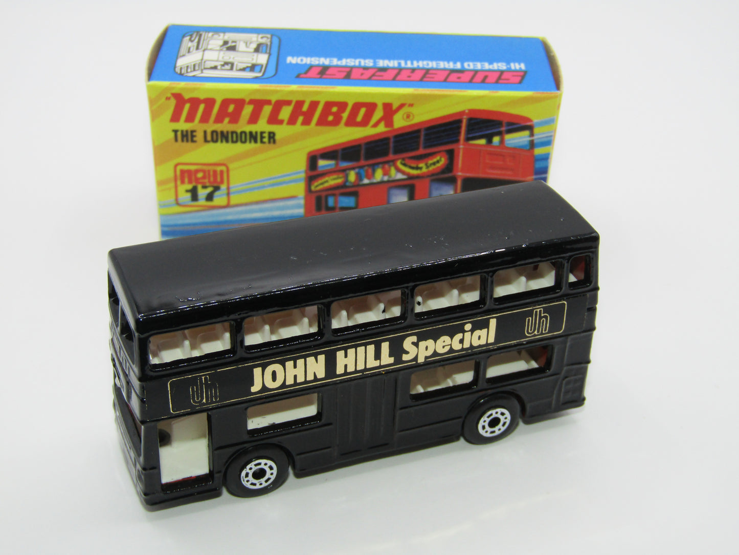 Matchbox Superfast No 17B The Londoner Code 3 John Hills Special Black