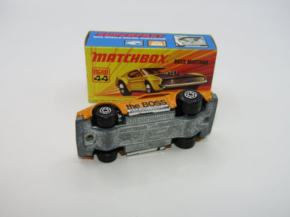 Matchbox Superfast 44B Boss Mustang Lt Orange BLACK The Boss Dk Amber Windows