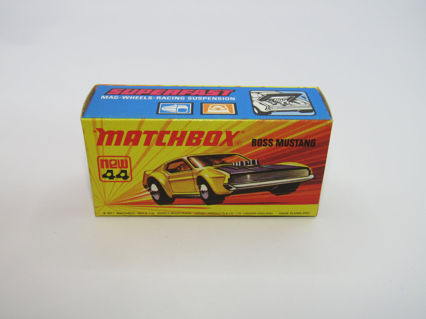 Matchbox Superfast 44B Boss Mustang Lt Orange BLACK The Boss Dk Amber Windows