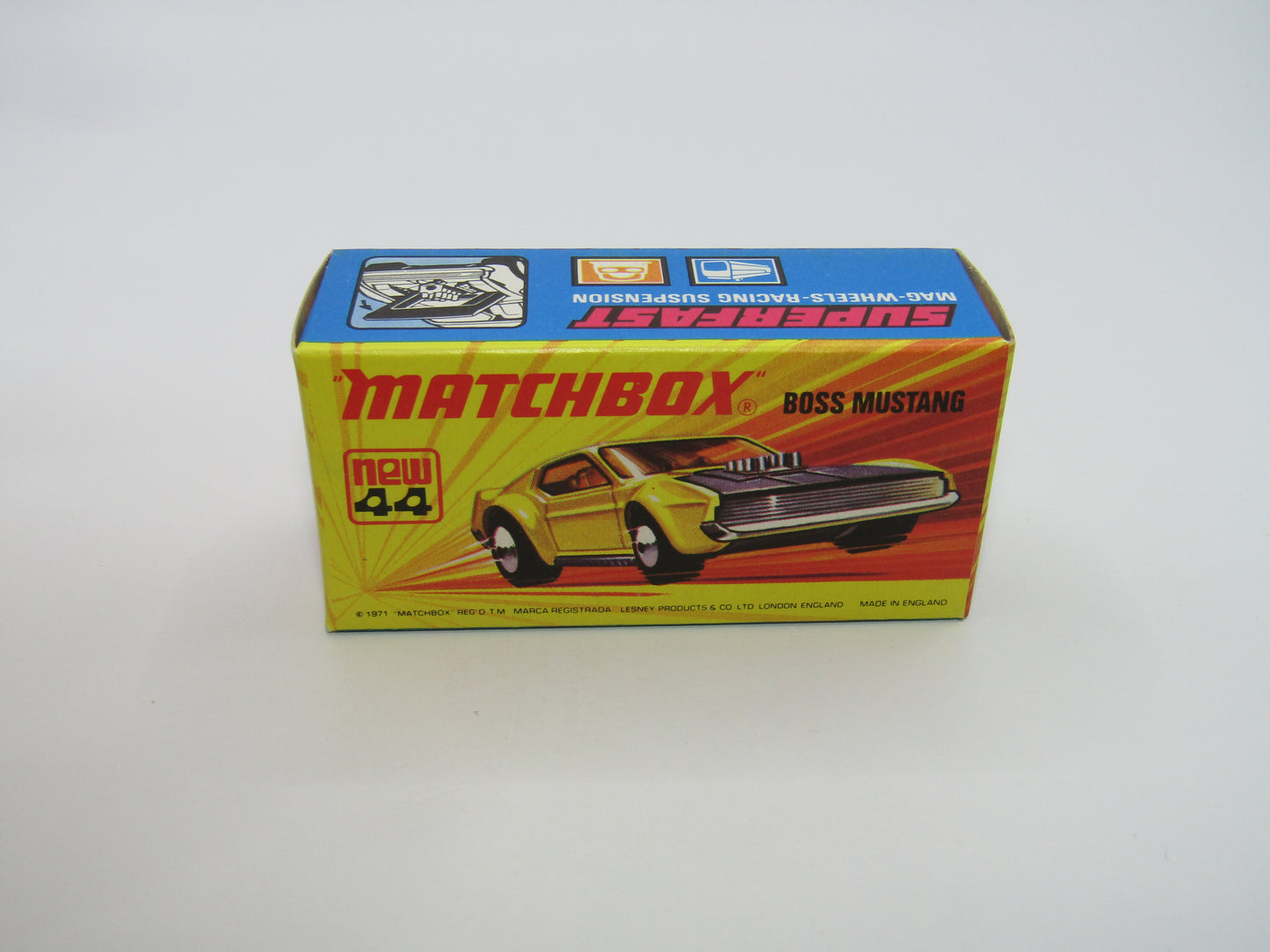 Matchbox Superfast 44B Boss Mustang Lt Orange BLACK The Boss Dk Amber Windows