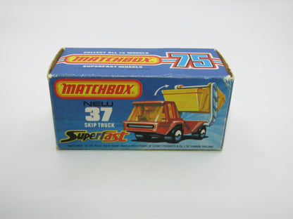 Matchbox Superfast No 37C Skip Truck Red METALLIC BROWN Base