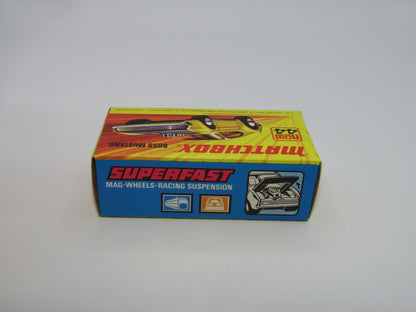 Matchbox Superfast 44B Boss Mustang Lt Orange BLACK The Boss Dk Amber Windows