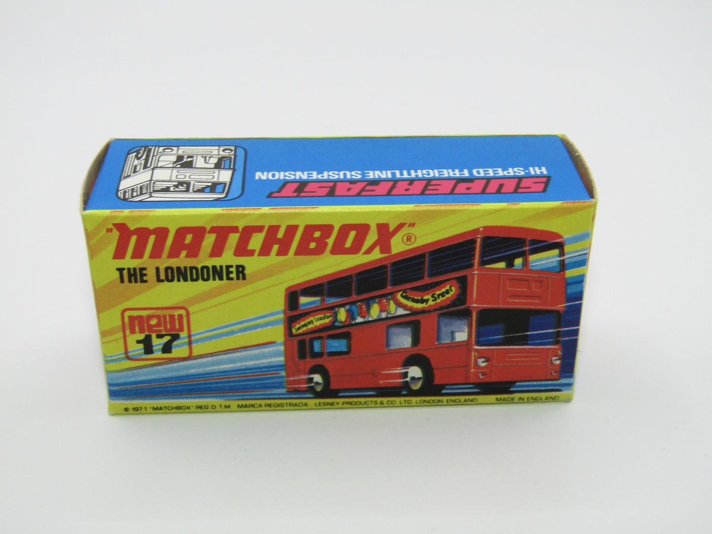 Matchbox Superfast No 17B The Londoner Code 3 John Hills Special Black