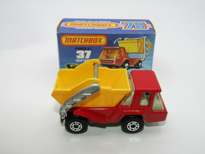 Matchbox Superfast No 37C Skip Truck Red UNPAINTED Base