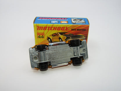 Matchbox Superfast 44B Boss Mustang Lt Orange White BOSS DARK Amber Windows