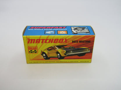 Matchbox Superfast 44B Boss Mustang Lt Orange White BOSS DARK Amber Windows