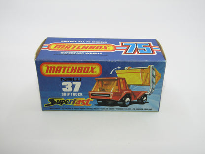 Matchbox Superfast No 37C Skip Truck Red UNPAINTED Base