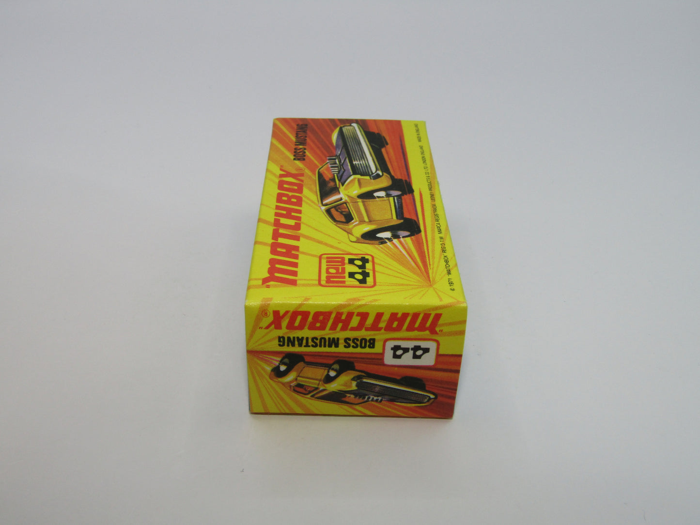 Matchbox Superfast 44B Boss Mustang Lt Orange White BOSS DARK Amber Windows