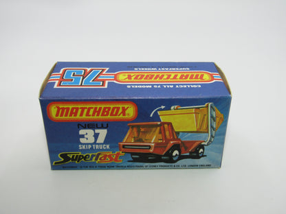 Matchbox Superfast No 37C Skip Truck Red UNPAINTED Base