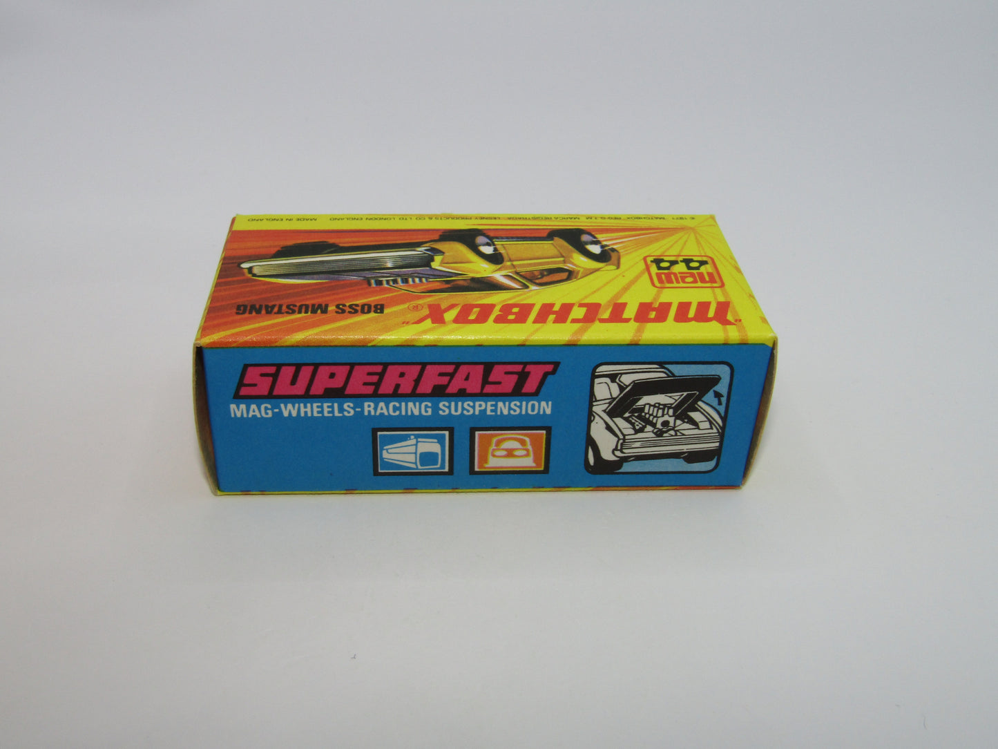 Matchbox Superfast 44B Boss Mustang Lt Orange White BOSS DARK Amber Windows