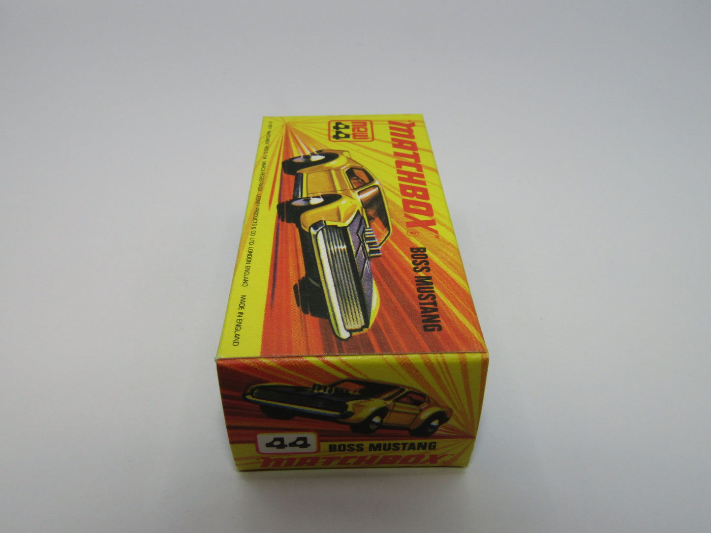 Matchbox Superfast 44B Boss Mustang Lt Orange White BOSS DARK Amber Windows