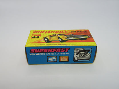 Matchbox Superfast 44B Boss Mustang Lt Orange White BOSS DARK Amber Windows