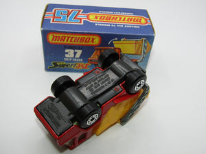 Matchbox Superfast No 37C Skip Truck Red GREY Base
