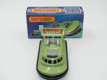 Matchbox Superfast 2C Rescue Hovercraft Avacado RESCUE Labels