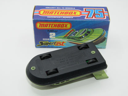 Matchbox Superfast 2C Rescue Hovercraft Avacado RESCUE Labels