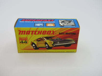 Matchbox Superfast 44B Boss Mustang Dark Green Dark Amber Windows