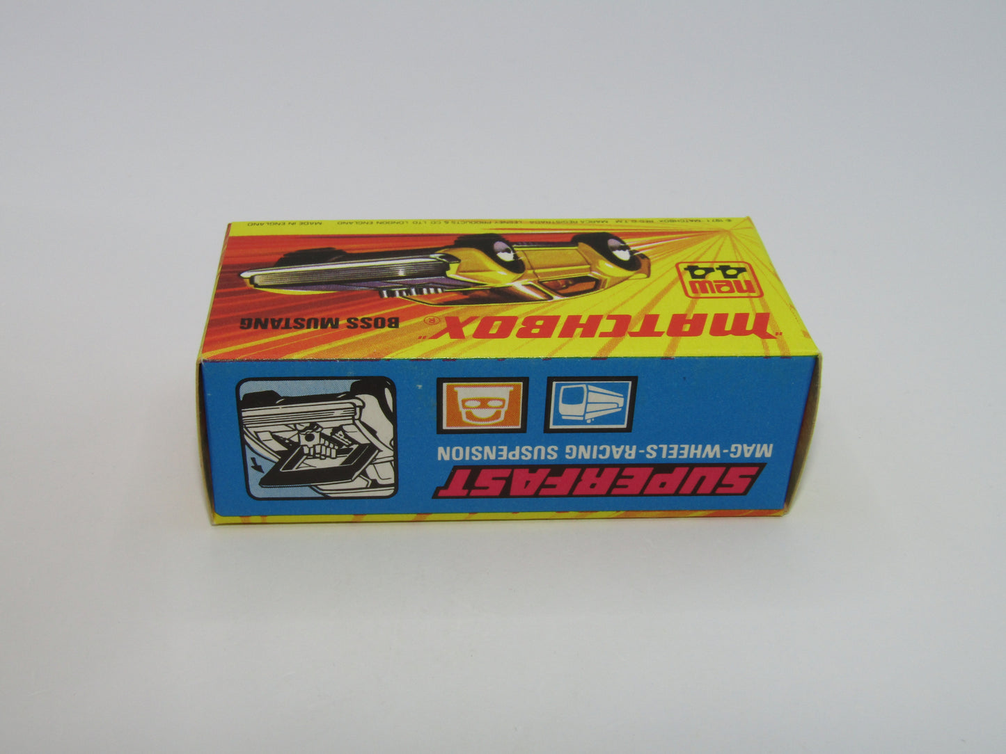 Matchbox Superfast 44B Boss Mustang Dark Green Dark Amber Windows