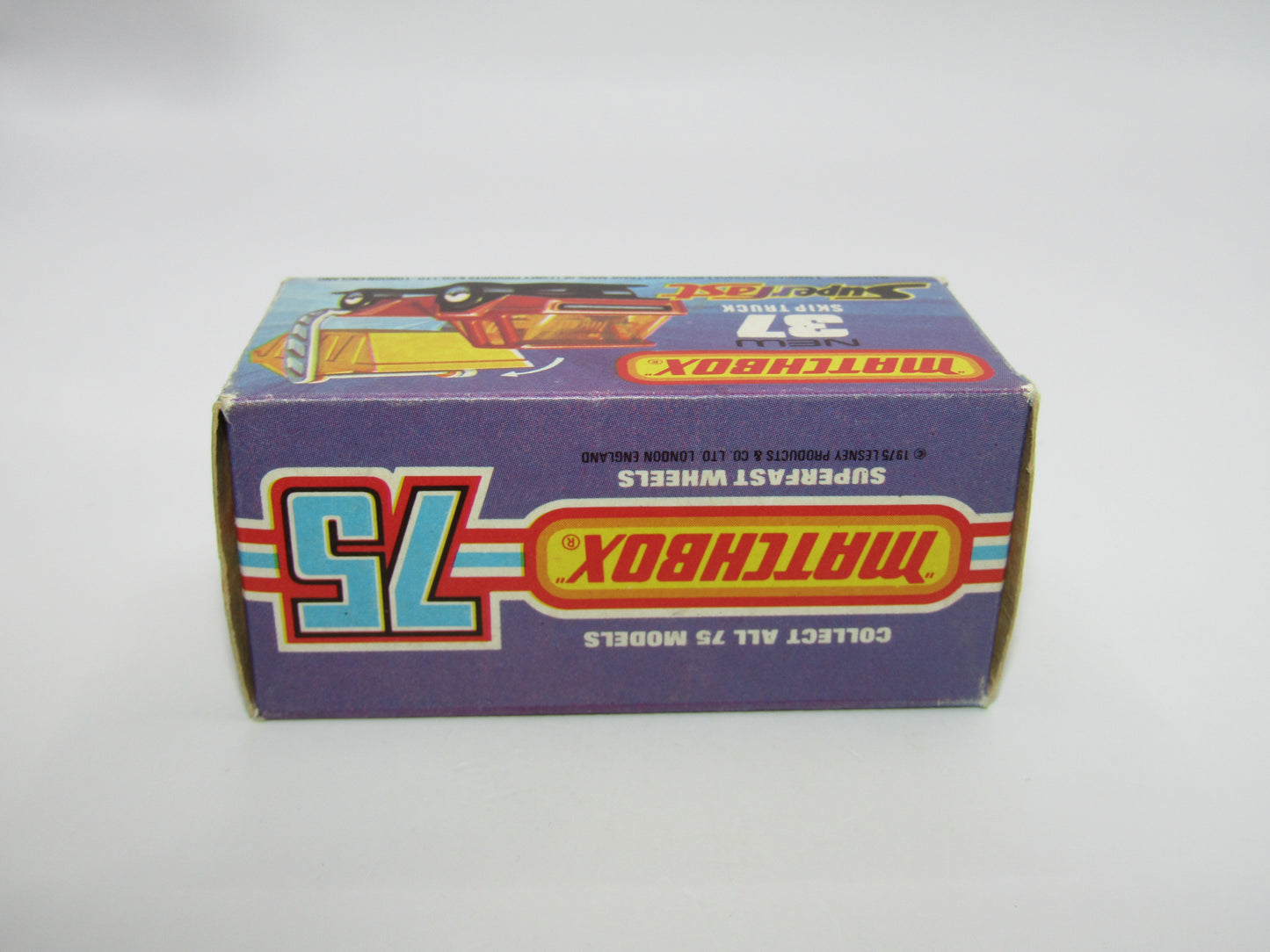 Matchbox Superfast No 37C Skip Truck Metallic Blue Silver Base