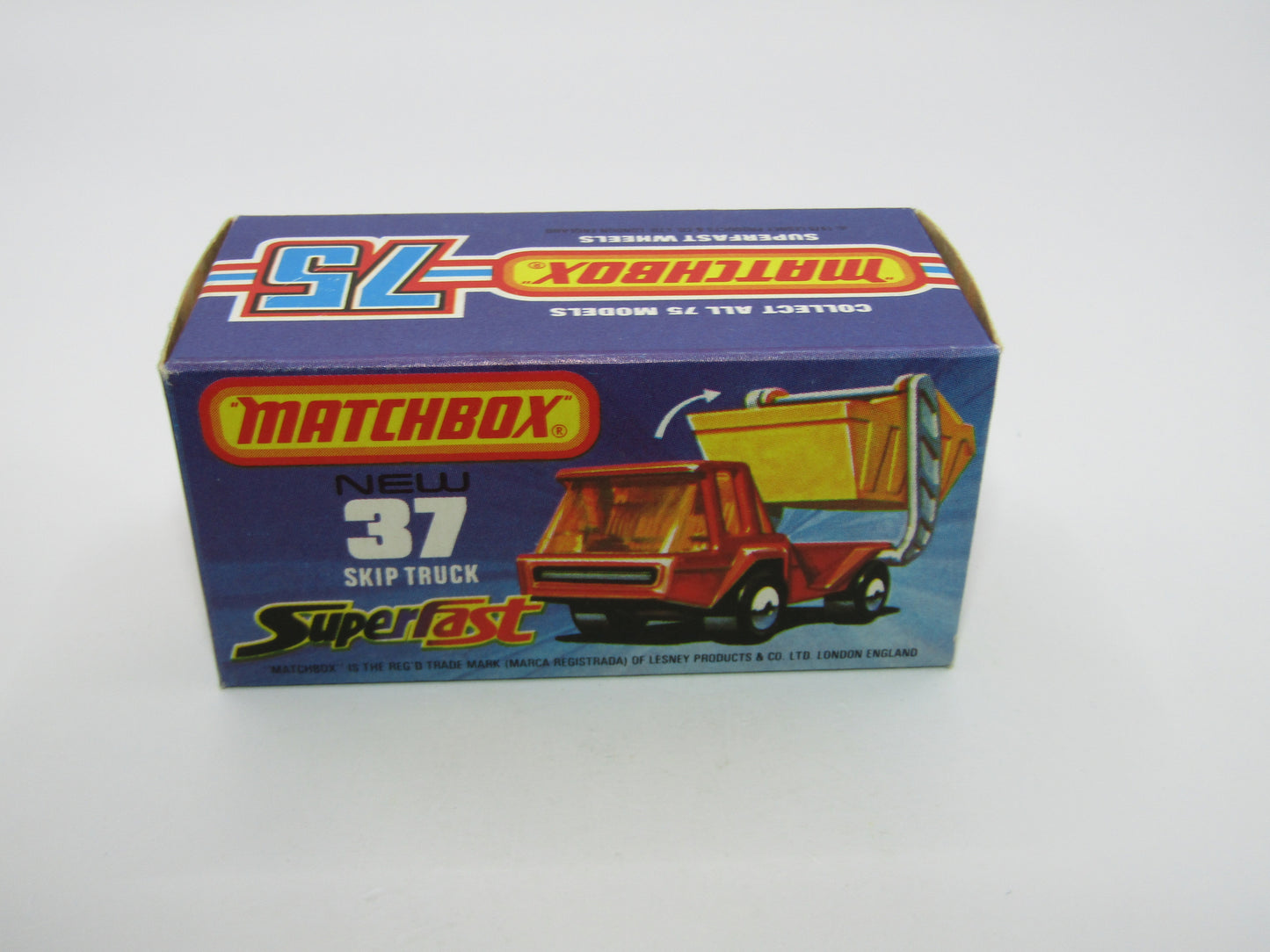 Matchbox Superfast No 37C Skip Truck Met Blue BLACK Interior BLUE-GREY Base