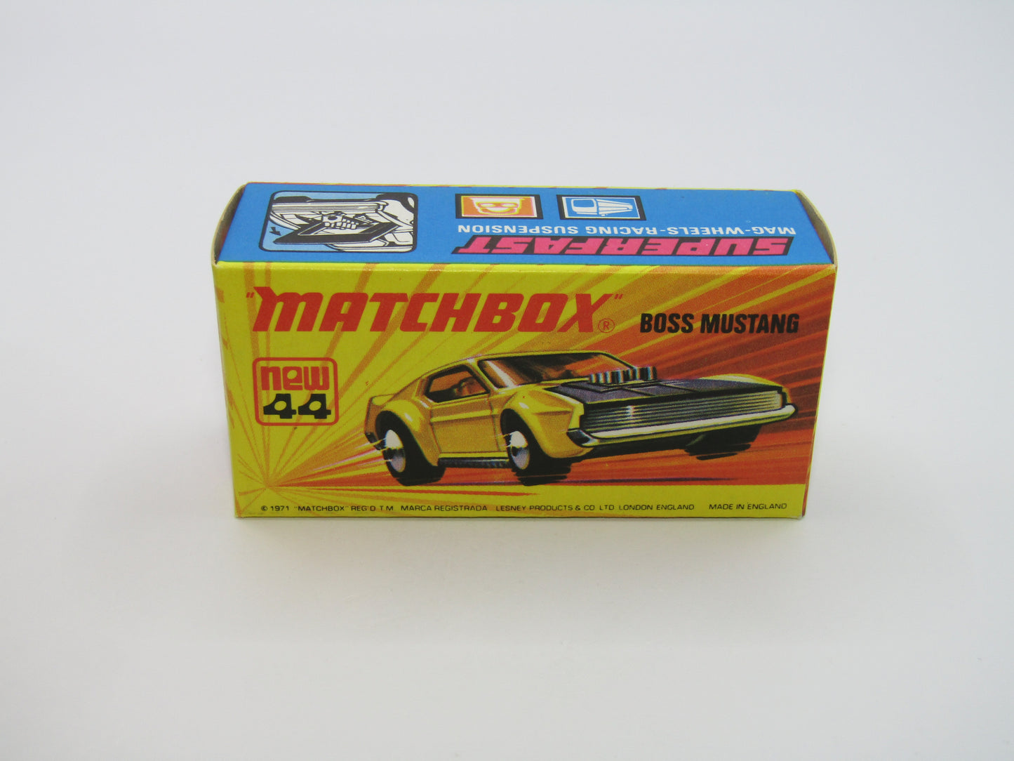 Matchbox Superfast 44B Boss Mustang Dark Green LIGHT Amber Windows