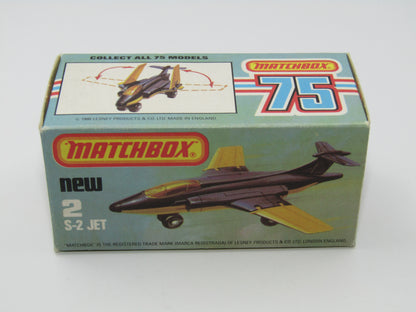 Matchbox Superfast 2D S2 Jet Black & Yellow LIGHT Amber Windows