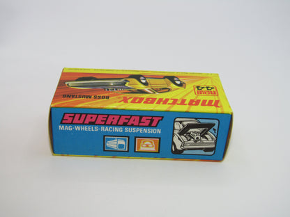 Matchbox Superfast 44B Boss Mustang Dark Green LIGHT Amber Windows
