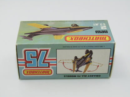 Matchbox Superfast 2D S2 Jet Black & Yellow LIGHT Amber Windows