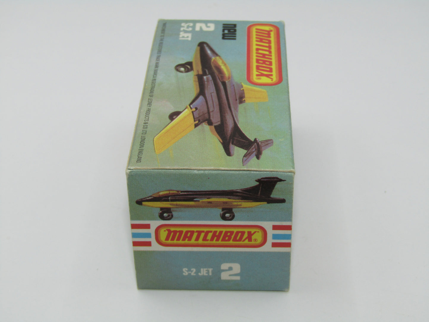 Matchbox Superfast 2D S2 Jet Black & Yellow LIGHT Amber Windows