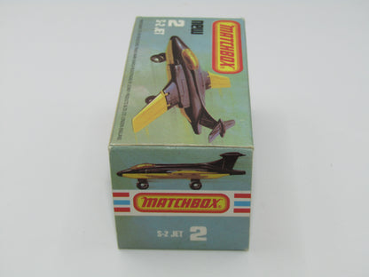 Matchbox Superfast 2D S2 Jet Black & Yellow LIGHT Amber Windows