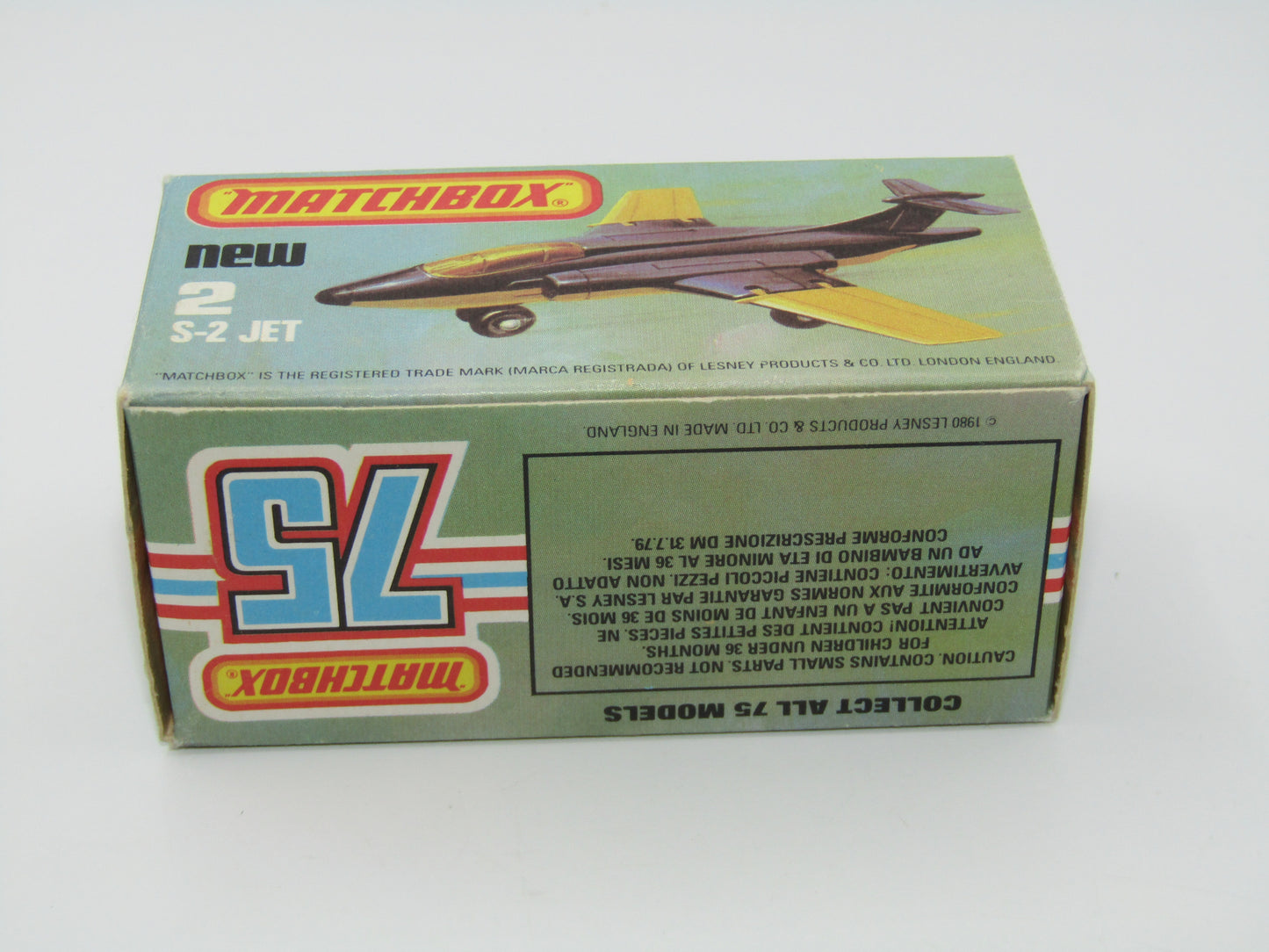 Matchbox Superfast 2D S2 Jet Black & Yellow LIGHT Amber Windows