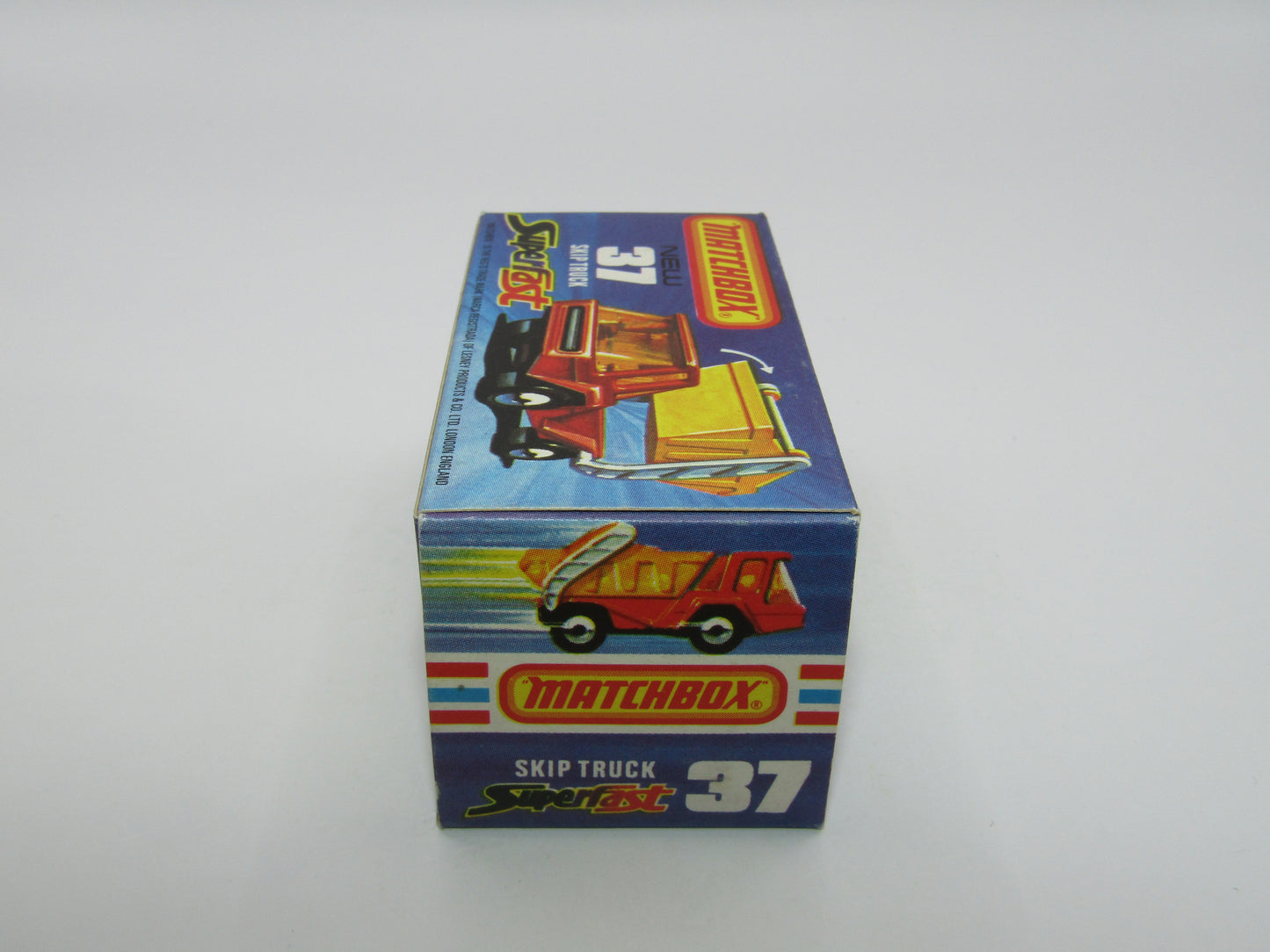 Matchbox Superfast No 37C Skip Truck Met Blue BLACK Interior BLUE-GREY Base