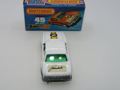 Matchbox Superfast 45B BMW 3.0CSL White with Manhalter Boot Labels