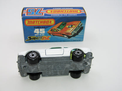 Matchbox Superfast 45B BMW 3.0CSL White with Manhalter Boot Labels