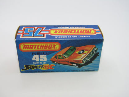 Matchbox Superfast 45B BMW 3.0CSL White with Manhalter Boot Labels