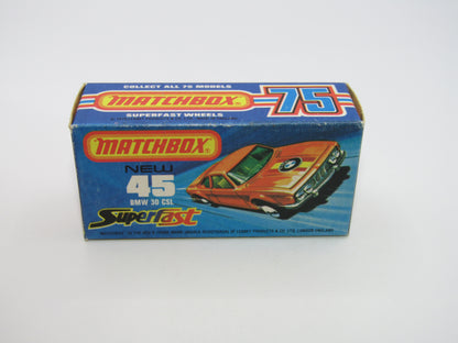 Matchbox Superfast 45B BMW 3.0CSL White with Manhalter Boot Labels