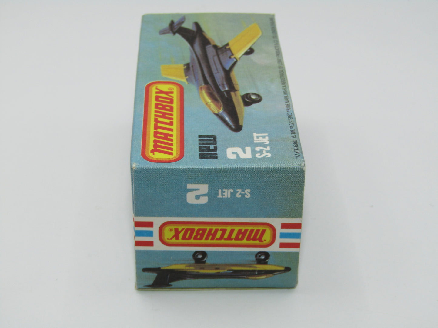 Matchbox Superfast 2D S2 Jet Black & Yellow Dark Amber Windows