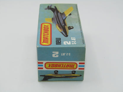 Matchbox Superfast 2D S2 Jet Black & Yellow Dark Amber Windows