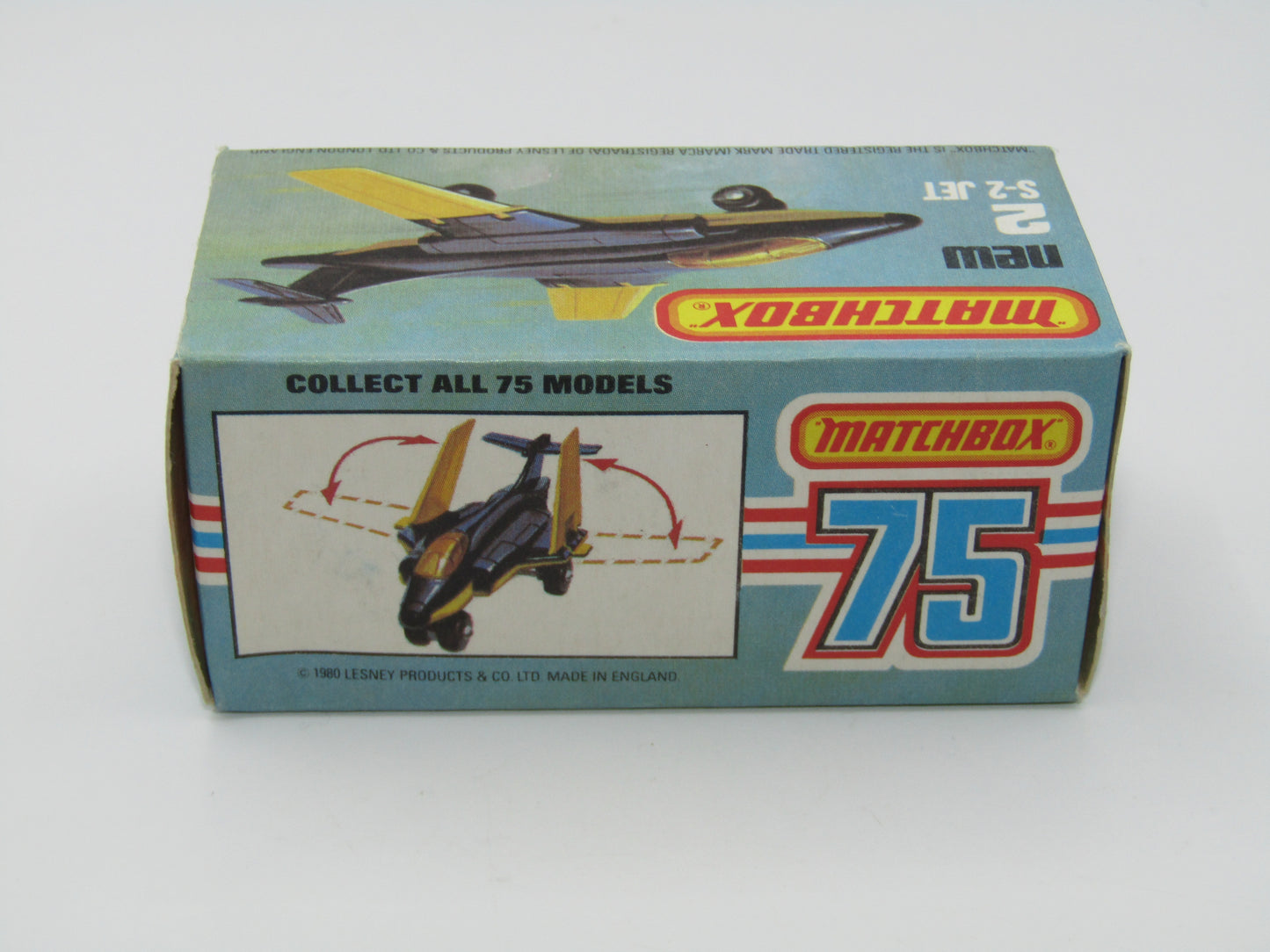 Matchbox Superfast 2D S2 Jet Black & Yellow Dark Amber Windows
