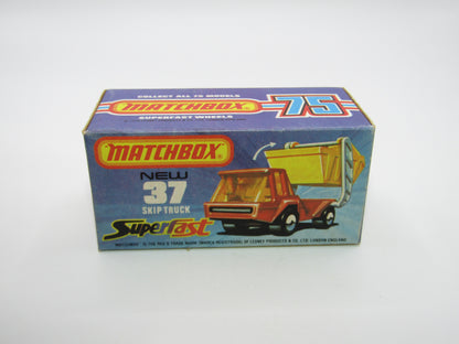 Matchbox Superfast No 37C Skip Truck Metallic Blue GREY Base