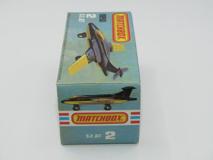 Matchbox Superfast 2D S2 Jet Black & Yellow Dark Amber Windows