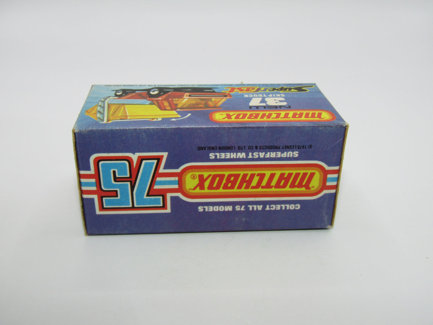 Matchbox Superfast No 37C Skip Truck Metallic Blue GREY Base