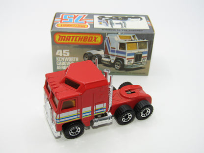 Matchbox Superfast 45C Kenworth Truck Red, White, Blue, Yellow Stripes