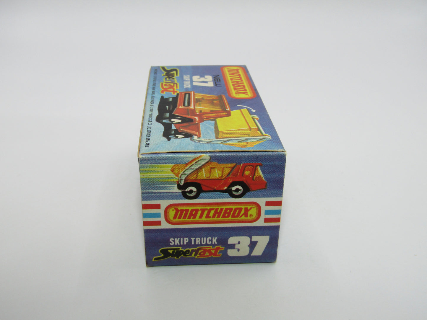 Matchbox Superfast No 37C Skip Truck Metallic Blue GREY Base