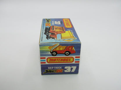 Matchbox Superfast No 37C Skip Truck Metallic Blue GREY Base