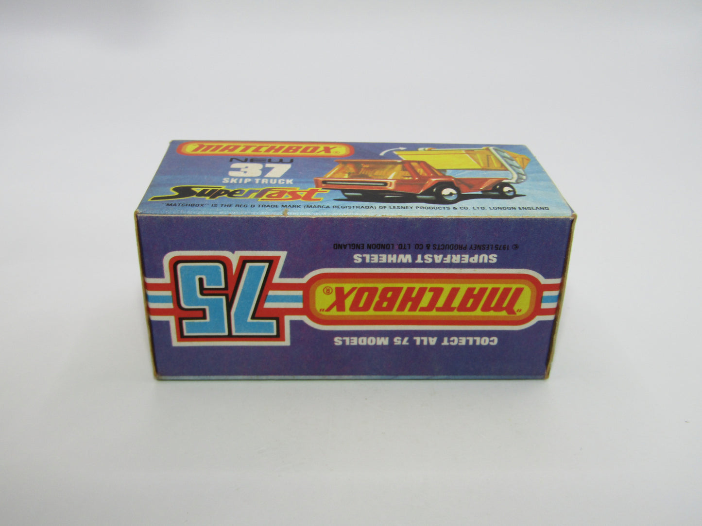 Matchbox Superfast No 37C Skip Truck Metallic Blue GREY Base