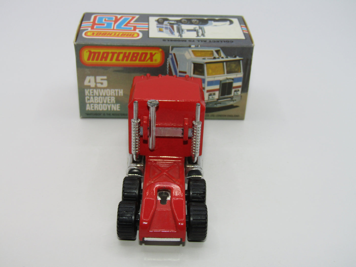Matchbox Superfast 45C Kenworth Truck Red, White, Blue, Yellow Stripes